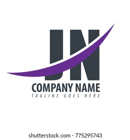 Initial Letter JN Overlapping Logo