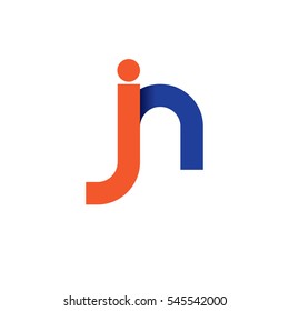 Initial Letter JN Rounded Lowercase Logo