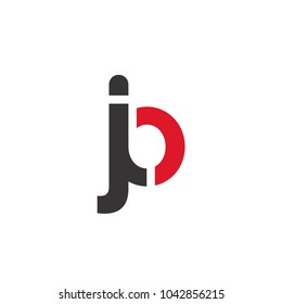 Initial Letter JO Linked Circle Lowercase Logo Black Red Icon Design Template Element