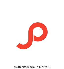 initial letter jo linked round lowercase logo red