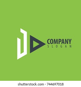 Initial Letter JO Linked Triangle Design Logo