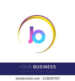 initial letter JO logotype company name, coloreful and swoosh design. vector logo for business and company identity.