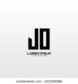 Initial letter JO minimalist art logo vector