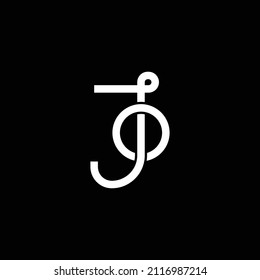 Letra inicial logotipo de concepto minimalista DO DO, blanco y negro
