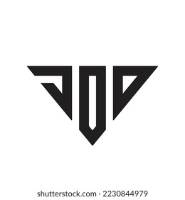 Initial letter JOO logo design,triangle logo vector