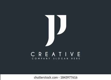 Initial Letter JP logo design vector illustration. Letter JP icon design. Suitable for Business and Technology logos,isolated on Dark background