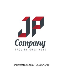 Initial Letter JP Logo With Ribbon Style