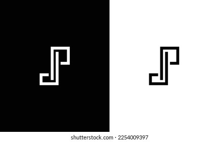 Logo de la carta inicial JP - Logotipo comercial sencillo para los alfabetos J y P