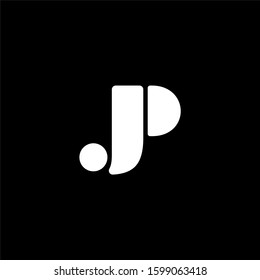 Initial letter JP logo template with bold simple line font illustration in flat design monogram symbol