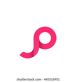 initial letter jp modern linked circle round lowercase logo pink