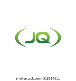 initial letter JQ brackets uppercase logo green vector element template design