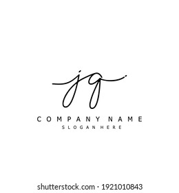 Initial letter JQ calligraphy handwritten logo. Handwritten alphabet in the logo template. Letters and Alphabet for your logo design.