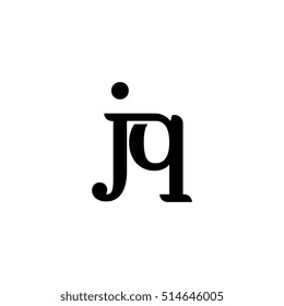Initial letter jq connected lowercase logo black