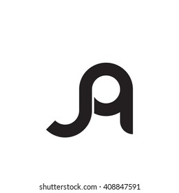 initial letter jq linked round lowercase monogram logo black