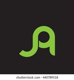 initial letter jq linked round lowercase logo green