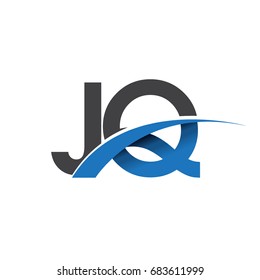 initial letter JQ logotype company name colored blue and grey swoosh design. vector logo for business and company identity.
