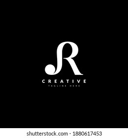 Initial Letter JR combination with slash logo.  Typography for Company and Business Logo.