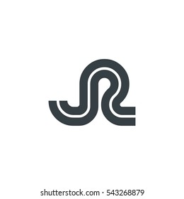 Initial Letter JR Linked Design Logo Company 
