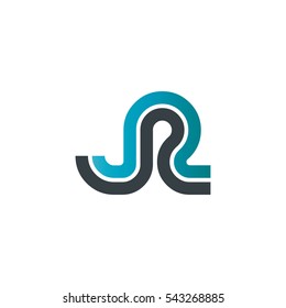 Initial Letter JR Linked Design Logo Company 