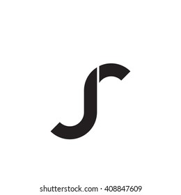 initial letter jr linked round lowercase monogram logo black