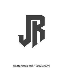 Initial Letter JR Logo Design Template. Moderner kombinierter Buchstabe J mit Buchstabe R