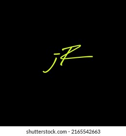 Logotipo de letra inicial jR: logotipo de firma manuscrita