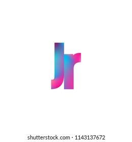 Initial Letter JR Logo Lowercase colorful design, Modern and Simple Logo Design.
