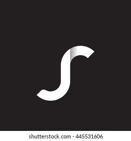 initial letter jr modern linked circle round lowercase logo white black