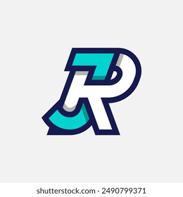 Initial Letter JR or RJ Logo, Monogram Logo letter J with R combination, design logo template element, vector illustration