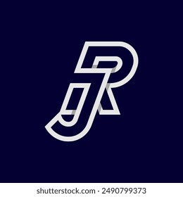 Initial Letter JR or RJ  Logo, Monogram Logo letter J with R combination, design logo template, vector illustration