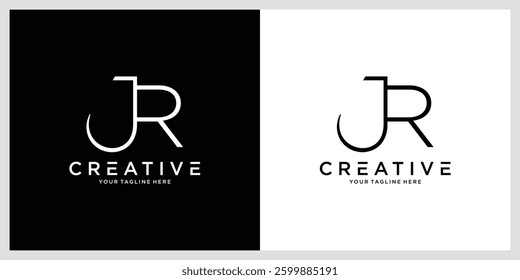 Initial letter JR, RJ logo vector, Creative Lettering Logo Vector Illustration.