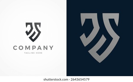 Initial Letter JS Logo Design, Stylish letter JS with two color, usable for brand and company logos, vector illustration