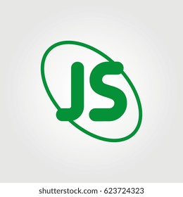 initial letter js logo green on white background