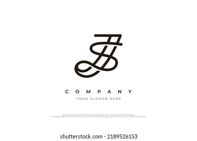 Initial Letter JS Logo or SJ Logo Design Vector