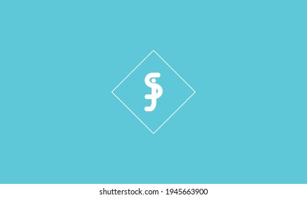 Initial letter JS or SJ logo template with overlap serif font symbol in flat design monogram illustration
