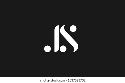 Initial Letter JS uppercase modern logo design template elements