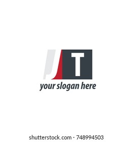 Initial Letter JT Design Logo With Square