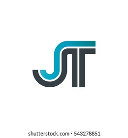 Initial Letter JT LInked Design Logo