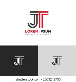 Initial Letter JT linked uppercase overlap modern logo design template. Suitable for business, consulting group company
