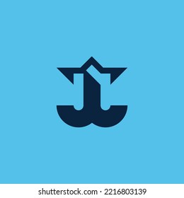 initial letter JT logo. anchor letter JT or TJ. combination of letter J and T.