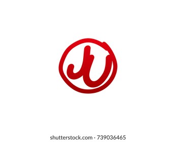 The initial letter JU handwritten logo