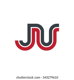 Initial Letter JU Linked Design Logo Company