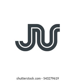 Initial Letter JU Linked Design Logo Company