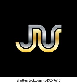 Initial Letter JU Linked Design Logo Company