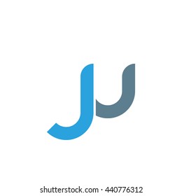 initial letter ju linked round lowercase logo blue