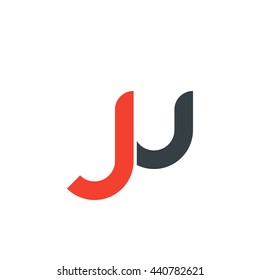 initial letter ju linked round lowercase logo red