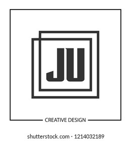 Initial Letter JU Logo Template Design
