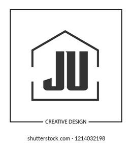 Initial Letter JU Logo Template Design