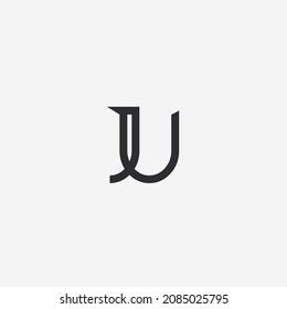 Initial letter JU template logo design