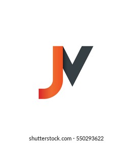 Initial Letter JV JN Rounded Lowercase Logo